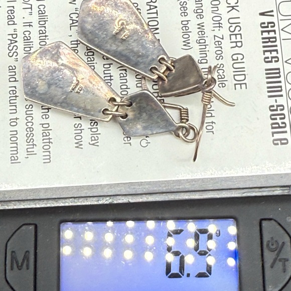 925 BOMA Sterling Silver Earrings Dangle Drops Black Onyx Vintage Estate 6.9g - Picture 12 of 12